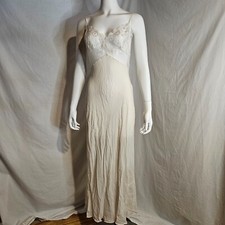 Victoria's Secret Sheer Silk Slip Gown Maxi Dress Large White Long Nightgown