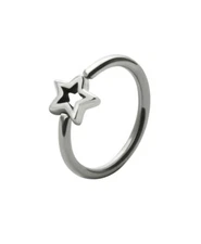 Surgical Steel Star Captive Bead Ring Ear Nose Septum Hoop 22G 20G 18G 16G
