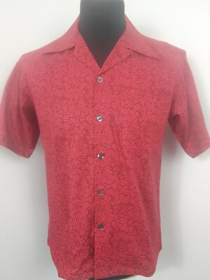50er Jahre Style Atomic Red Hemd XL 