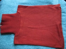 Vintage 60s/70s Women s Acrylic Ribbed Turtleneck zippered Dickey Orange Japan