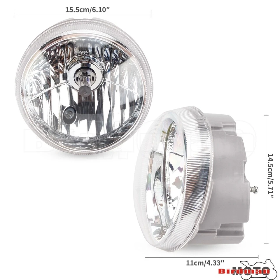 Faro redondo transparente alto/bajo de motocicleta para scooter Vespa LX125 LX150 Foto 2 de 4