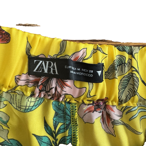 Zara Women's Floral Animal Print Multi-color Summer Short Size Medium Yellow - Picture 6 of 8