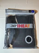 32 Degrees Heat Womens Base Layer Pants Large Black Thermal Warm Anti-Static NEW