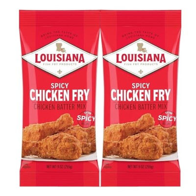 Louisiana Fish Fry Spicy Chicken Fry Batter Mix 9 oz. (Pack of 2)