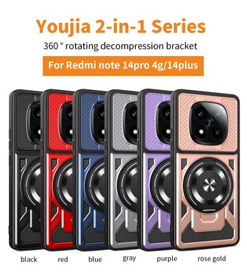 360°Rotating Bracket Shockproof Case Cover For Redmi Note 14 Pro Plus 13 14C