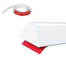 39 Inches White Collapsible Shower Threshold Water Dam Self Adhesive Barrier