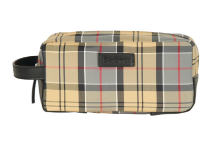 Barbour Durable Canvas & Leather Trim Washbag Dress Tartan MSRP$85  BritishLuxury | eBay