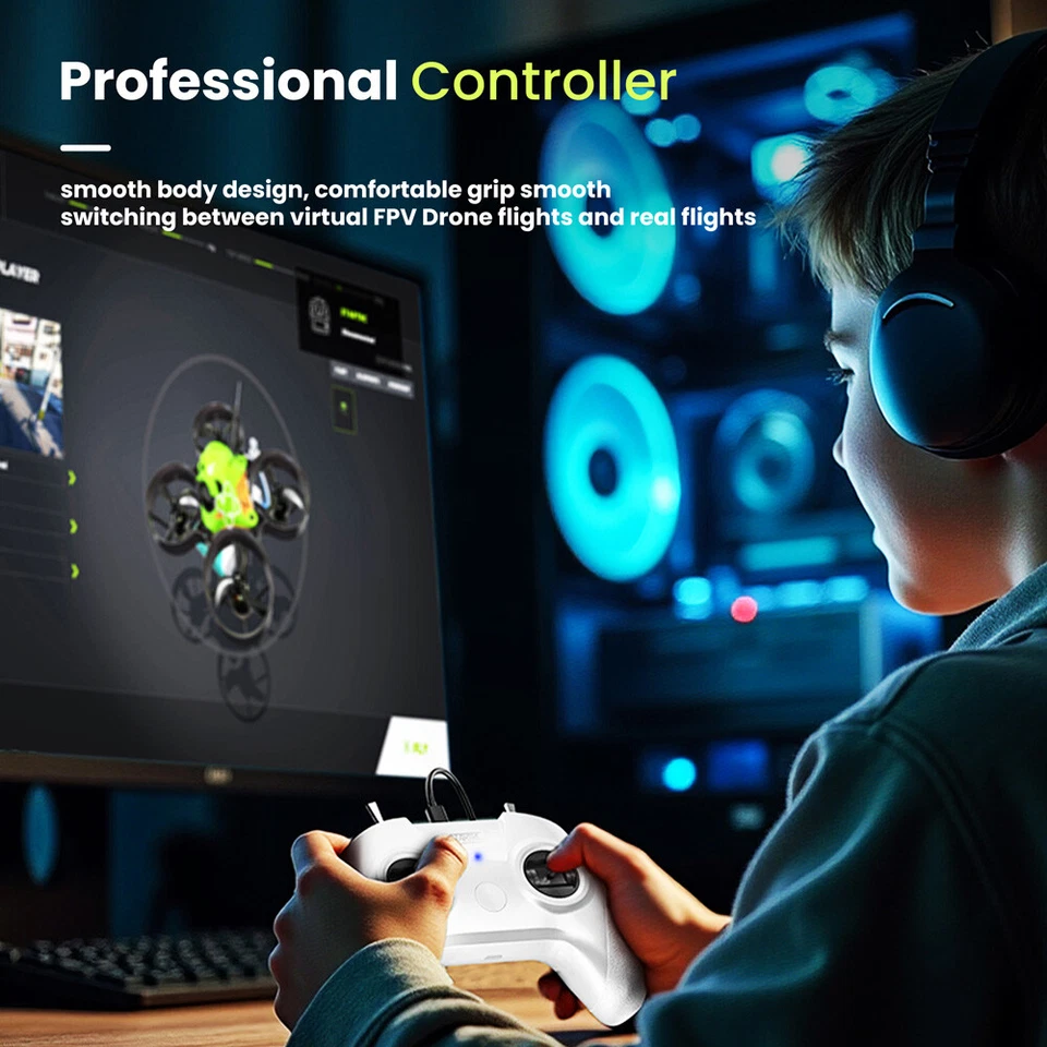 S8 FPV Fernbedienung Controller Griff für DRONE 8-Kanal Spiele RC Flug Simulator - Bild 2 von 4