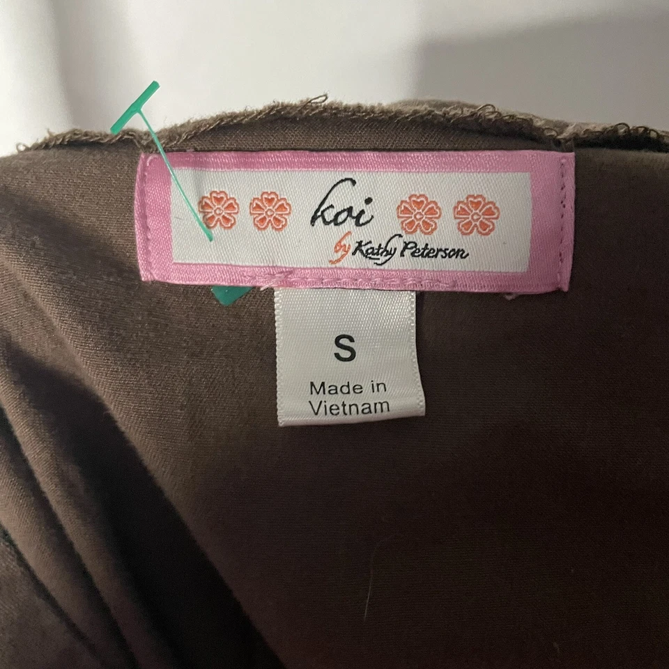 Blusa Médica Koi Mujer Marrón Sólido Un Bolsillo Talla Pequeña Foto 4 de 4