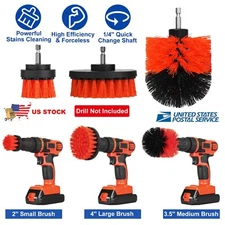 Drill Brushes Set 3pcs Tile Grout Power Scrubber Cleaner Tub Carpet Wall Combo