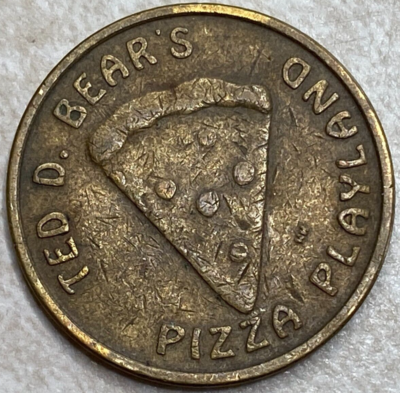 Ted D Bear's Pizza Playland Moreno Valley CA Arcade coin Medal
