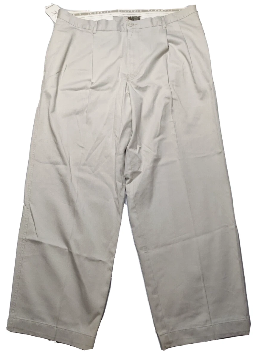 CALVIN KLEIN CK KHAKIS Men 40X30 100 Cotton Pants NEW