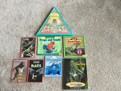  Children s Educational Books Lot of 5, The Great Pyramid  Living Things Reptile