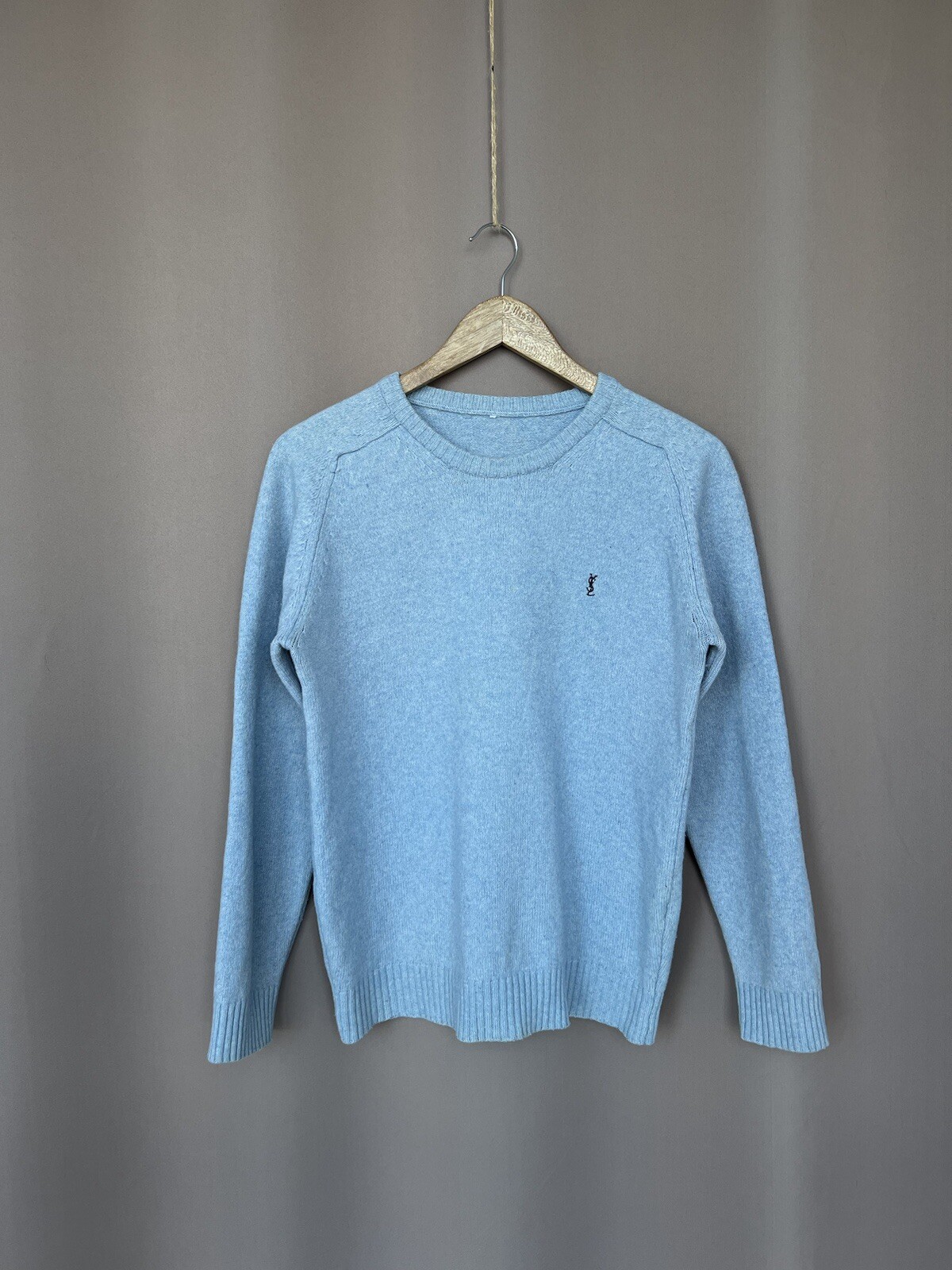 Maglione maglia lana Yves Saint Laurent uomo taglia S donna M YSL maglione turchese