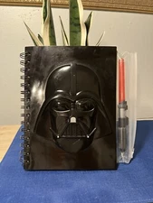 Rare Darth Vader Molded Helmet Note Pad & Lightsaber Pen Set 3D Disney Black