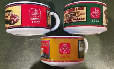 3er Set Nabisco Suppentassen Tassen Premium Uneeda Pilot Keks Ritz Cracker Soda
