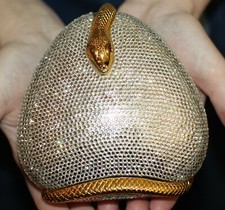JUDITH LEIBER SWAROVSKI CRYSTAL EGYPTIAN ARCHIVE SNAKE CHARMER PEAR PURSE CLUTCH
