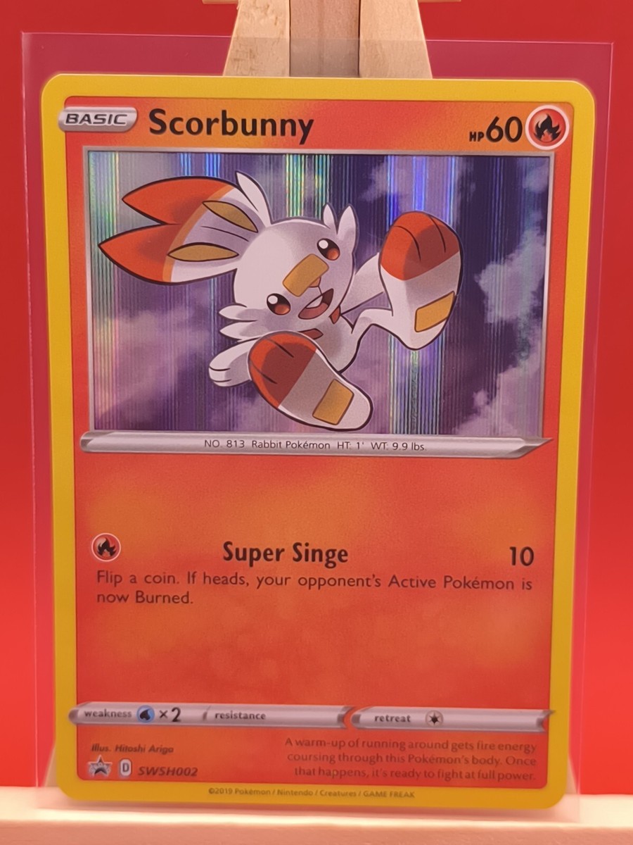 Scorbunny SWSH002 Sword & Shield Holo Rare Promo Pokemon Card