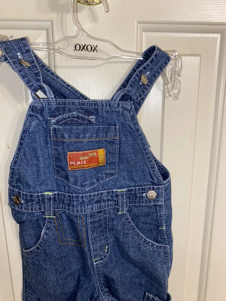 Mono vaquero The Children Place equipo al aire libre talla 3/6 meses jersey bordado Foto 3 de 4