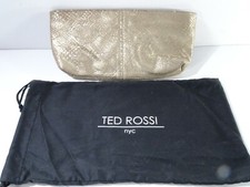 Ted Rossi Women's Metallic Textured Leather Clutch Purse Retail 695