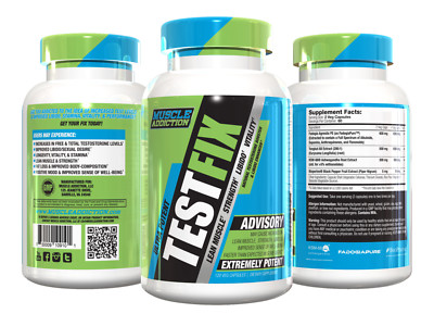 Muscle Addiction Test Fix Potent Muscle Mass Testosterone Booster 120 Capsules