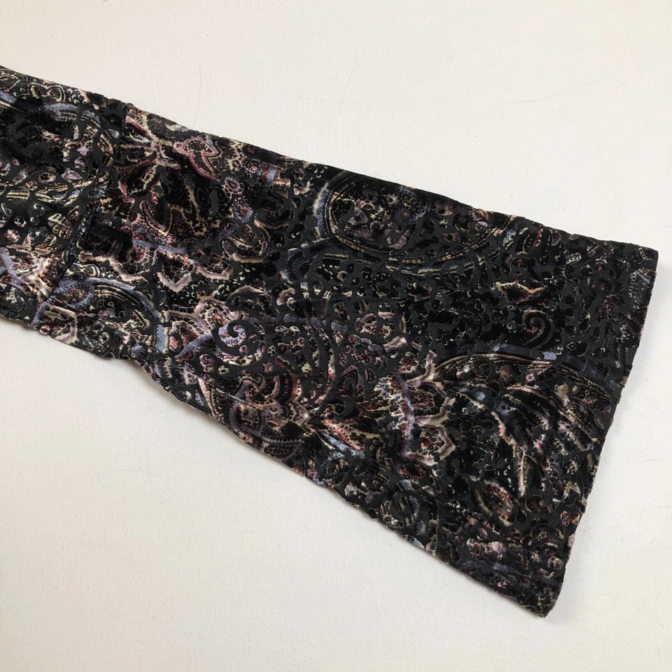 Blusa Tribal Para Mujer Pequeña S Multicolor Paisley Cuello Redondo Mangas Largas Elastizada Foto 4 de 4