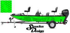 Boat Wrap Lime Modern Hexagon Graphic Abstract Fish Fishing Bass Vinyl Decal Kit