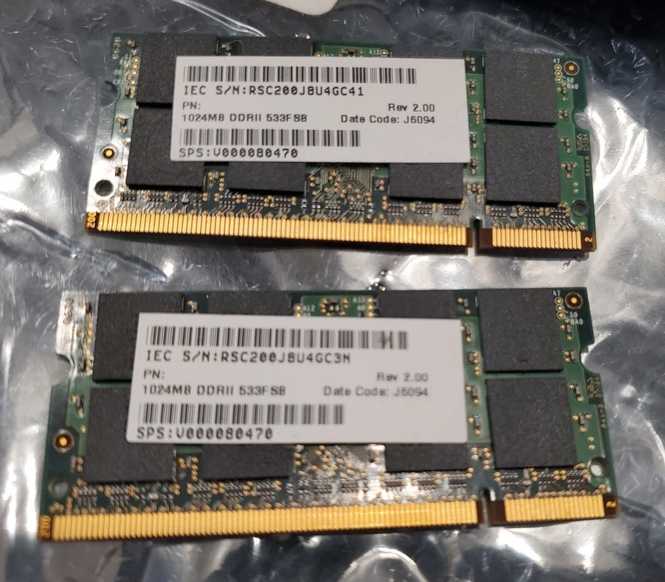 Toshiba 2GB 2 X 1GB PC2 4200S 444 Samsung Satellite A105 200 PIN Memory 2R x 8 - Image 2 of 4