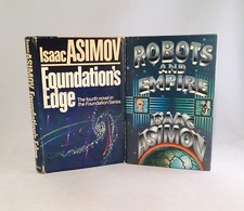 Isaac Asimov-2 Books!!-TRUE First/1st Editions!!-Foundation's Edge-Robots Empire