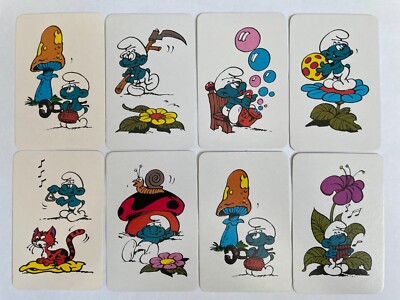 Smurf Cartoon Peyo Mushroom Cat Butterfly Genuine VINTAGE 70s Swap Cards Lot 2