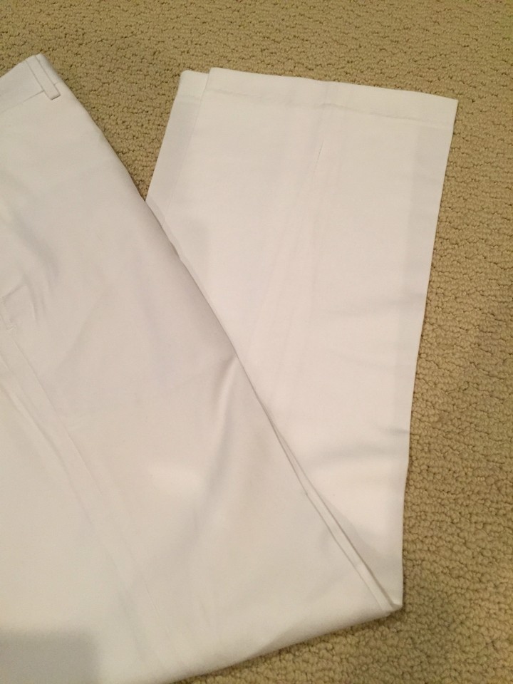 Mens Modern Fit Flat Front Dress Slacks in White main image 1