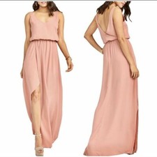 Show Me Your MuMu Kendall Maxi Dress in Dusty Blush Crisp Size Small $148