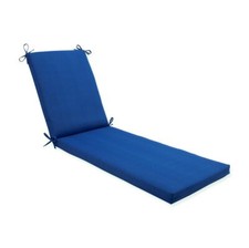 Fresco Solid IndoorOutdoor Patio Chaise Lounge Cushion Plush 80 x 23 Blue