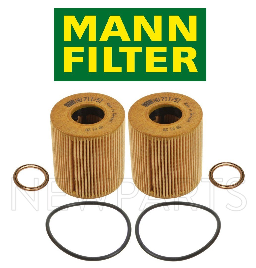 Set of Two Oil Filters & Drain Plug Gaskets for Mini Cooper R55 R56 R57