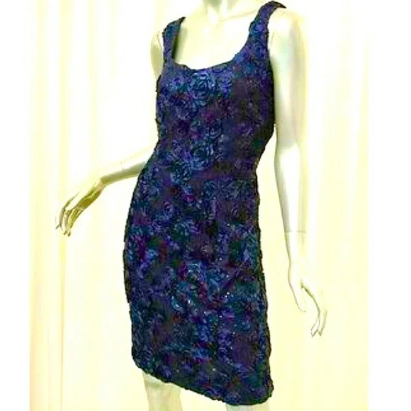 IGNITE EVENINGS Navy Blue Sequined Sheath dress women size 8 eBay