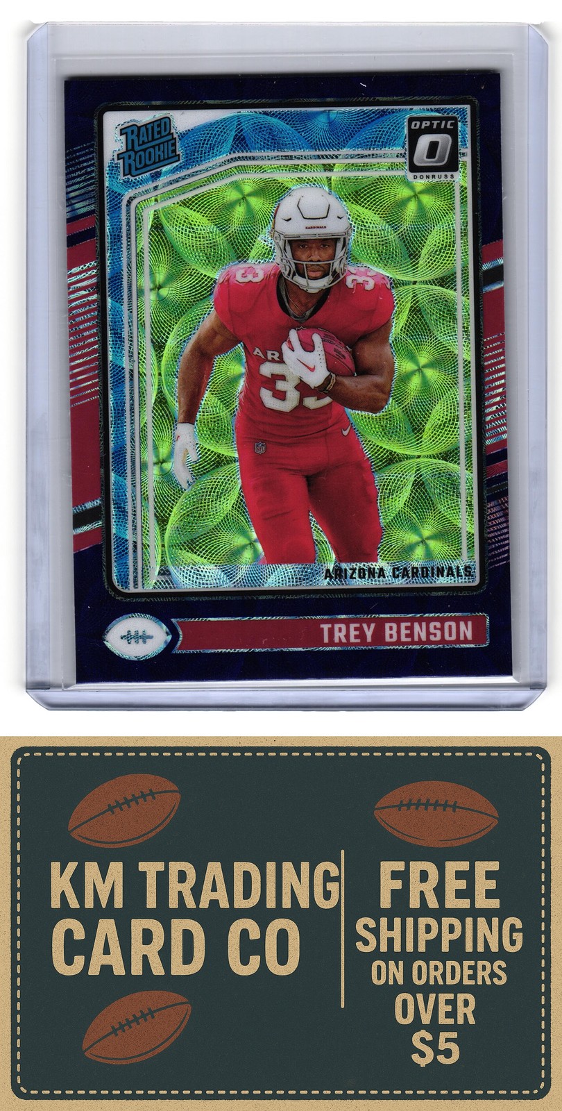 2024 Donruss Optic #293 Trey Benson RC Blue Scope FREE Ship over $5!