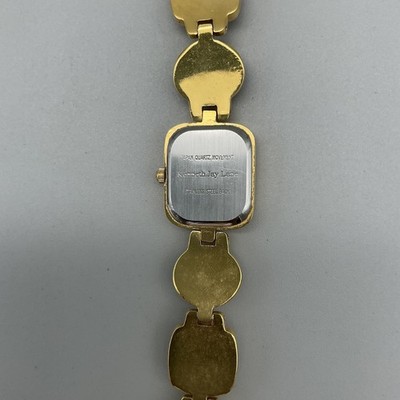 Kenneth Jay Lane KJL Womens Watch 19mm Gold Tone Bracelet New Battery 7.75\