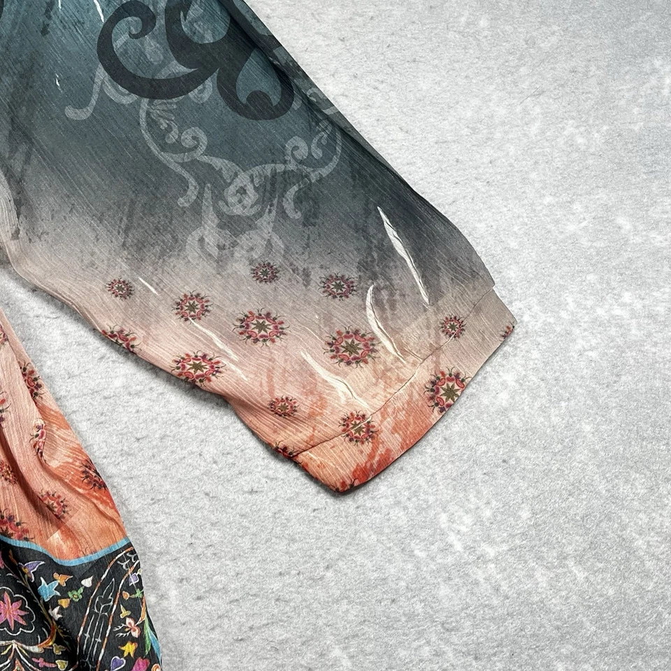 Mushka By Sienna Rosa Top Mujer Pequeña Túnica Boho Floral Cuentas Cuello en V Artístico Foto 4 de 4