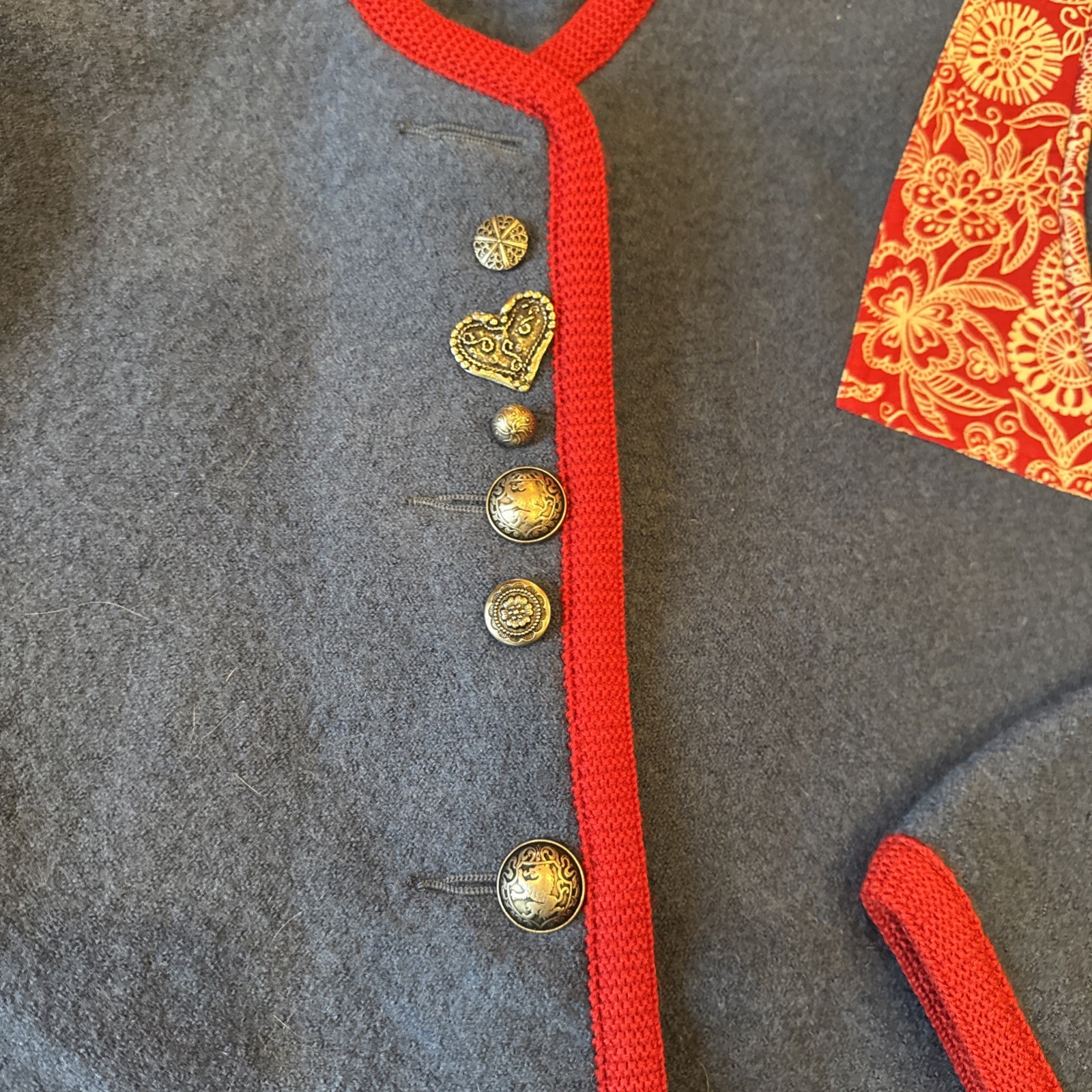 Geiger Women’s Patchwork Boiled Blue Wool Sweater… - image 4