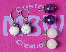 Handmade in USA- Interchangeable Gemstone Earrings Set