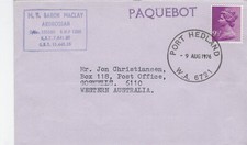 PORT HEDLAND PAQUEBOT COVER