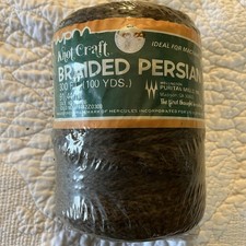 Knot Craft Braided Persian Herculon Macrame Cord Brown 100 yds New Vintage