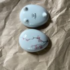 Schmidt Porcelain Egg Trinket Box, Floral Flowers, White Pink, Removable Lid — photo 5
