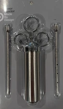 Stainless Steel Meat Marinade Injector 2oz Flavor Needle Turkey BBQ Grill Syring