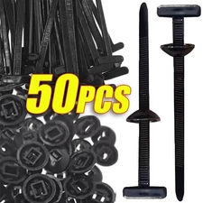 50PCS Universal Car Cable Tie BuckleLocking Zip Ties Holder With Pin & Button