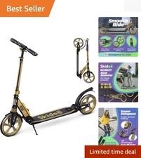 Black & Gold Adjustable Scooter - Anti-Shock Suspension, Lightweight & Portable