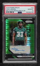 2018 Panini Prizm Rookie Neon Green Pulsar Josh Adams PSA 10 GEM MT Auto 0bl9