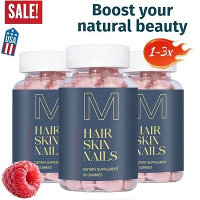 New Hair Skin and Nails Gummies - Supports Healthy Hair - Vegan Vitamins Biotin