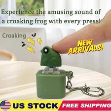 Croaking Frog Keychain,Rechargeable Stress-Relieving Clicky Keyboard