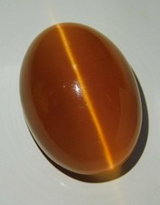 15 Ct Chrysoberyl Orange Cats Eye Oval Cabochon Cut Loose Certified Gemstone